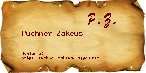 Puchner Zakeus névjegykártya